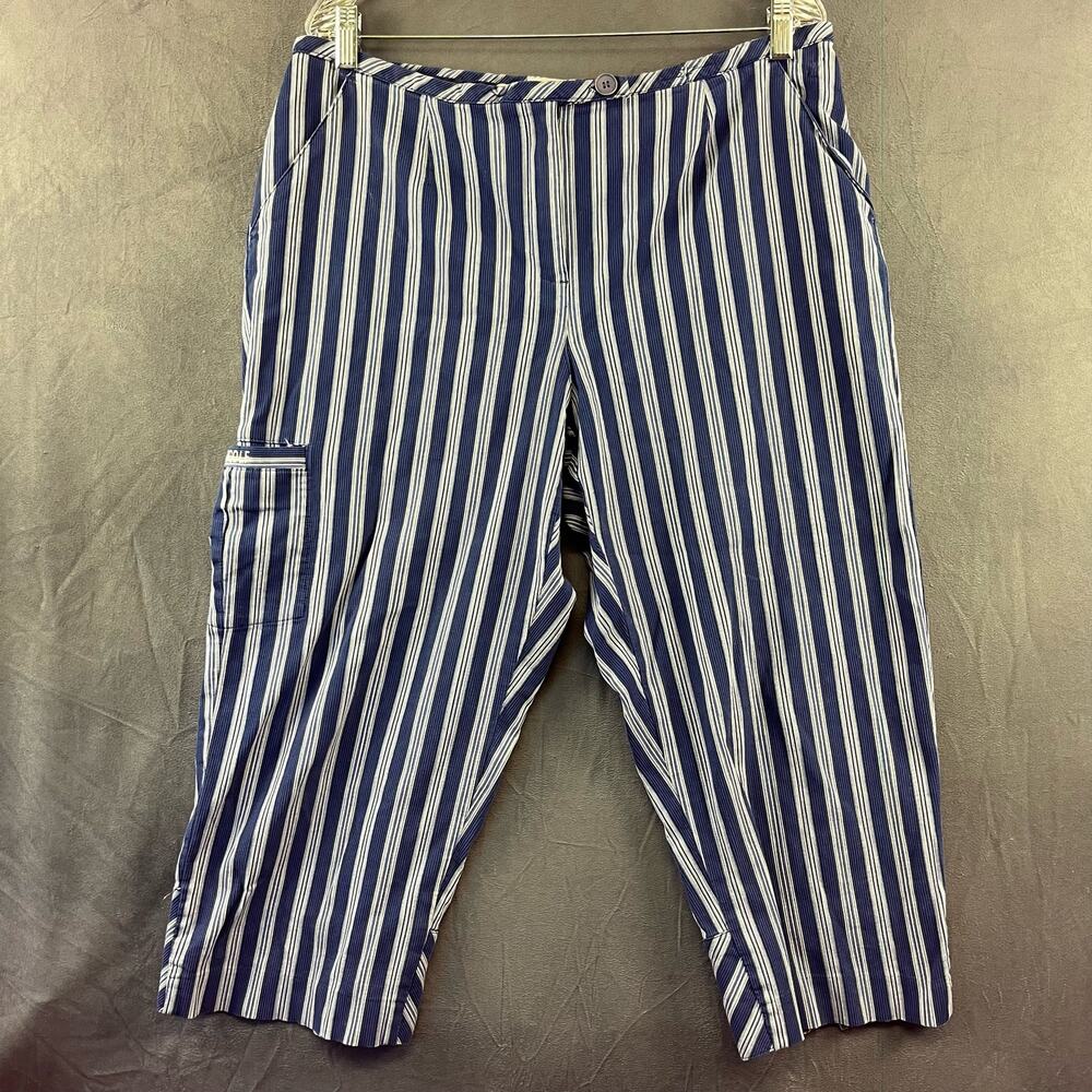 Liz Golf Capri Pants Plus Size 16 Michaela by Liz Claiborne Vertical Pinstripe